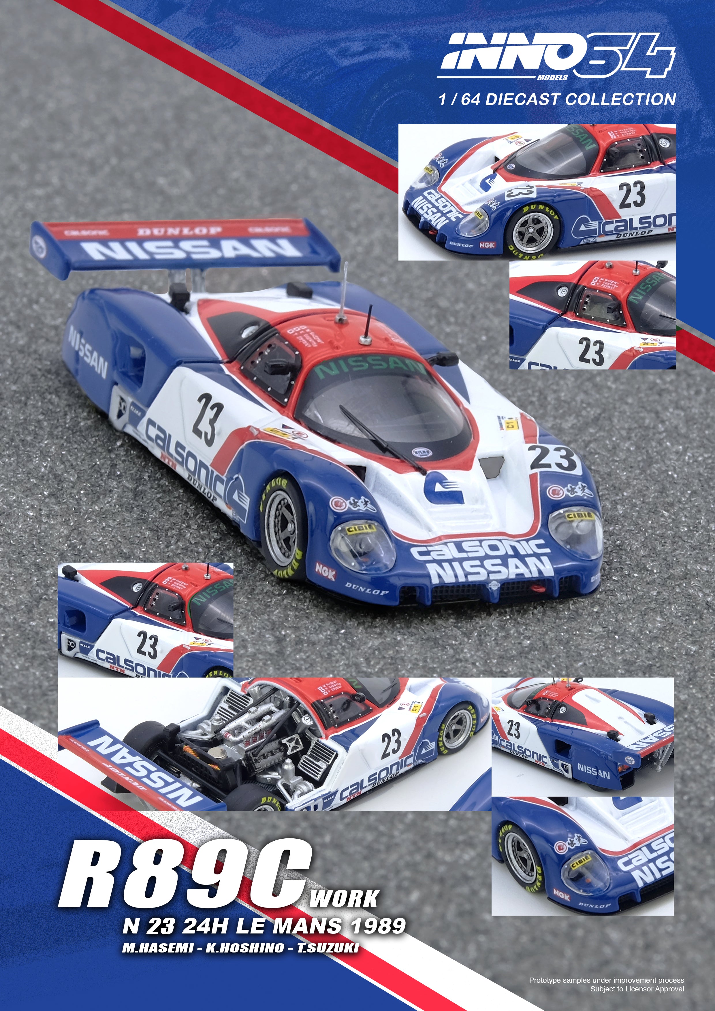 INNO64 1:64 Nissan R89C Le Mans 1989 No23 Masahiro Hasemi