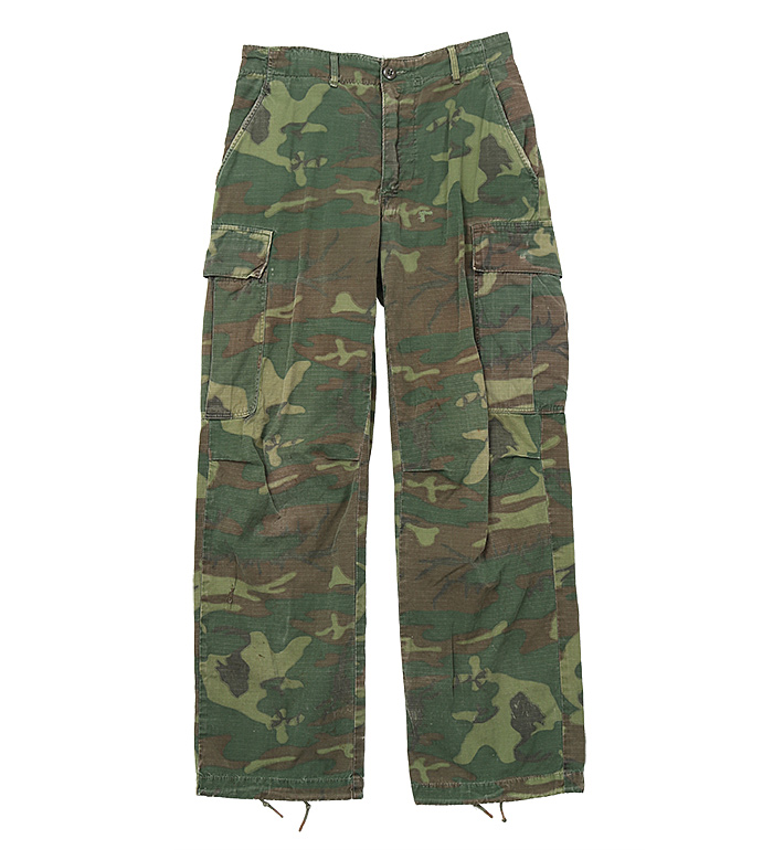 NAM戦 US(米軍) ERDL グリーンリーフカモ野戦パンツ(R/S)/実物・良