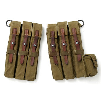 WWII ドイツ空軍(WL) MP40マガジンパウチ(1944年製)カーキ、オリジナル