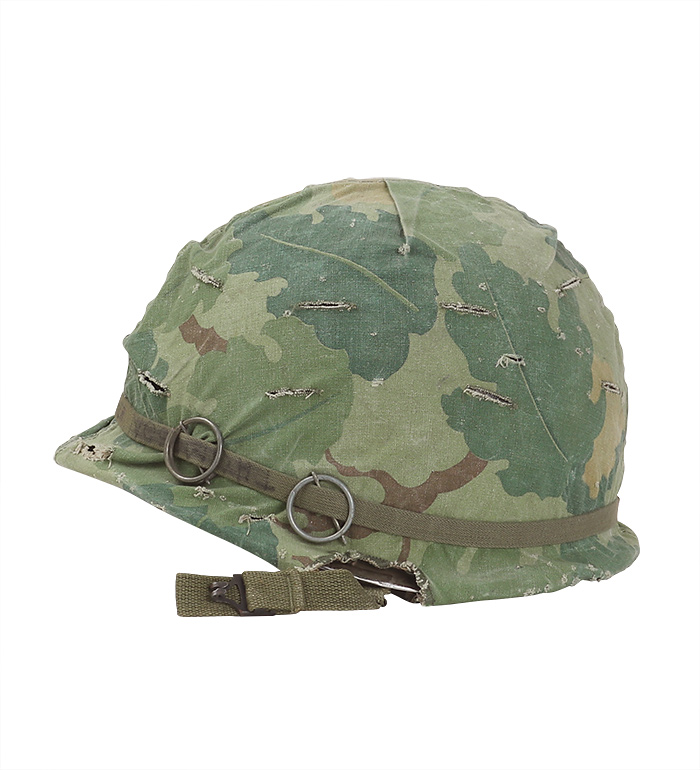 US(米軍) NAM戦 ミッチェルパターンカモ ヘルメットカバー/実物・良の上