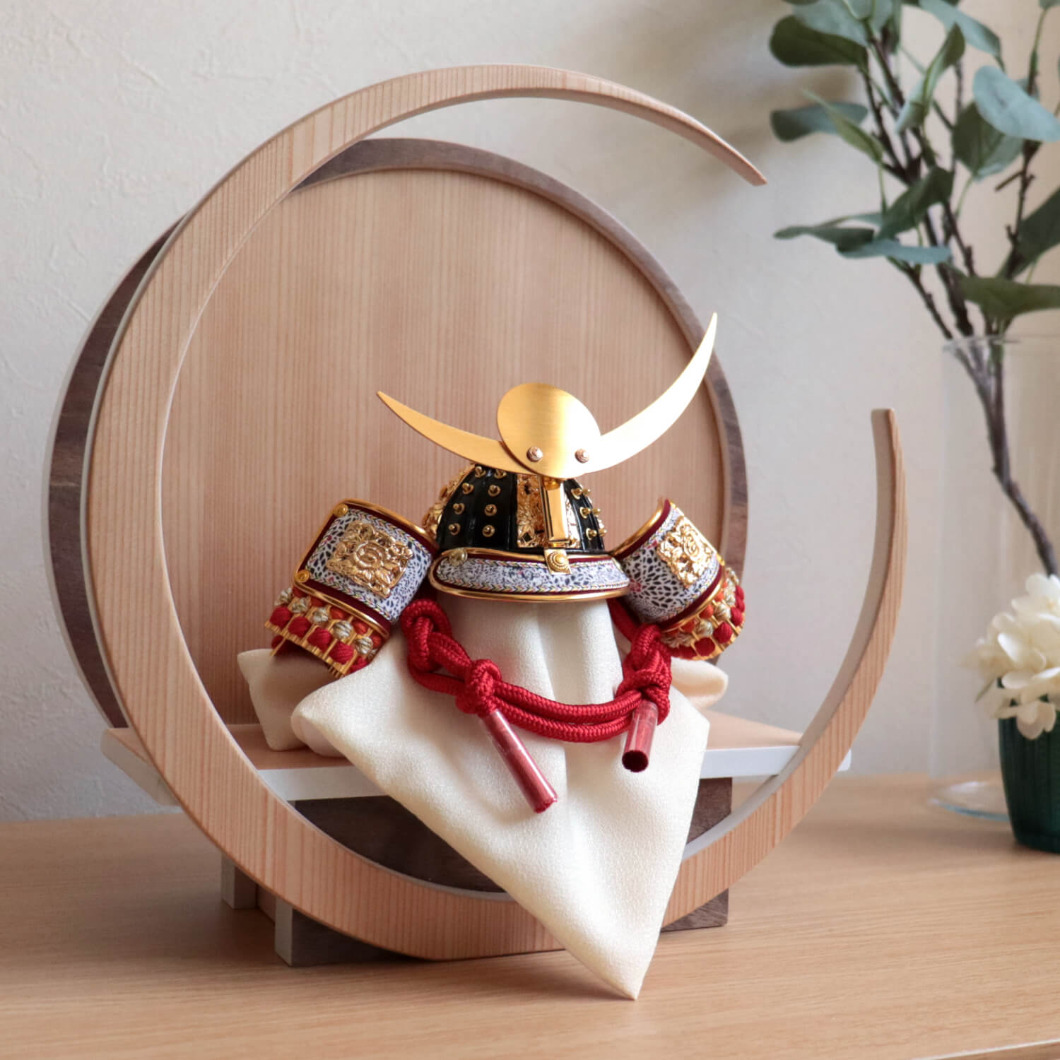 月-tsuki-(小) 伝統工芸士 誠山作 上杉謙信 赤糸裾濃縅 日本製円形