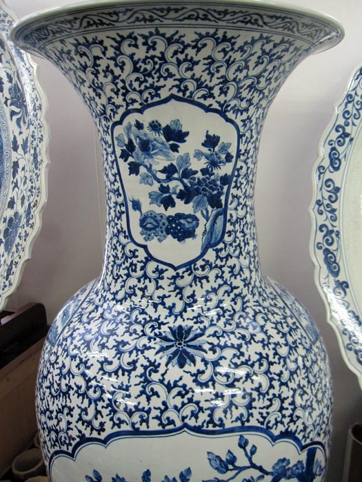 有田焼 染付花鳥図大壺 飾り壺 【商品番号m-ay002】