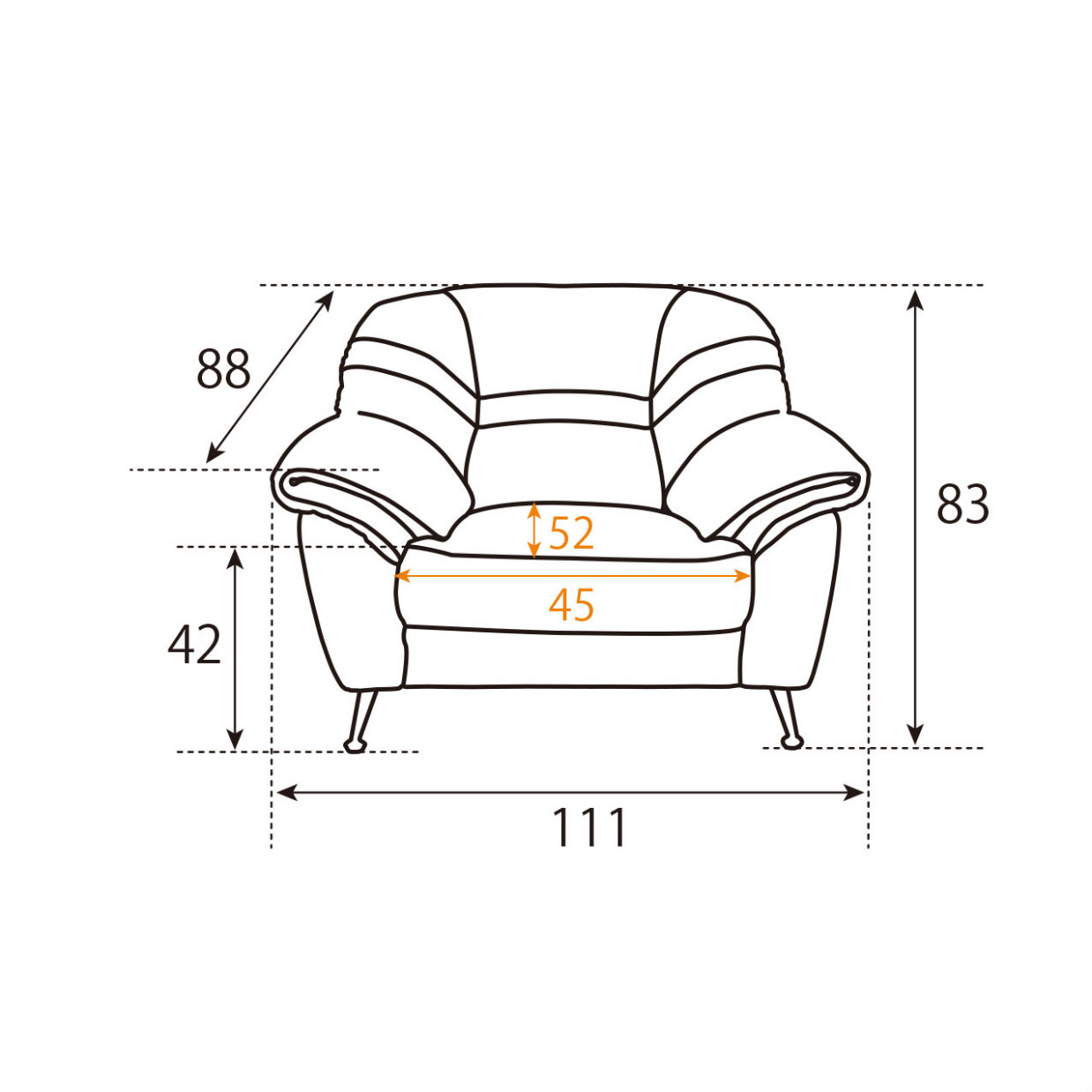 ソファバルセロナ 1人掛け【送料・開梱設置無料】 ブラック 通販