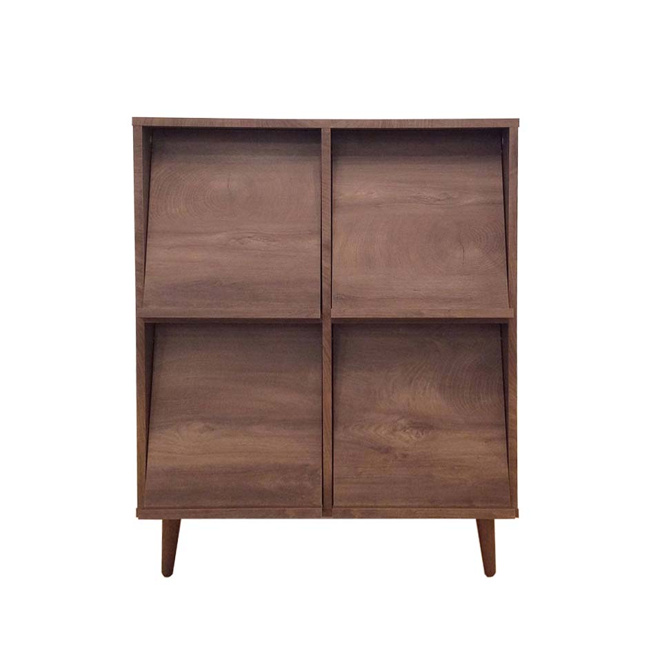 ノーチェ シンプルなデザインの扉付き キャビネット 本棚 4つの収納