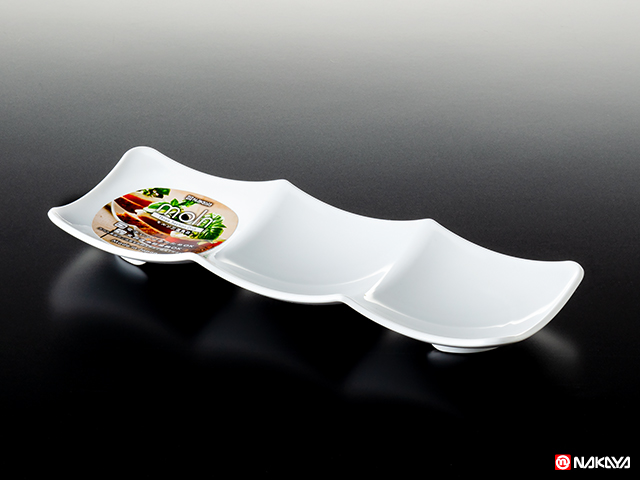 モルン三連角皿 ホワイト | 製品 | ナカヤ化学産業株式会社