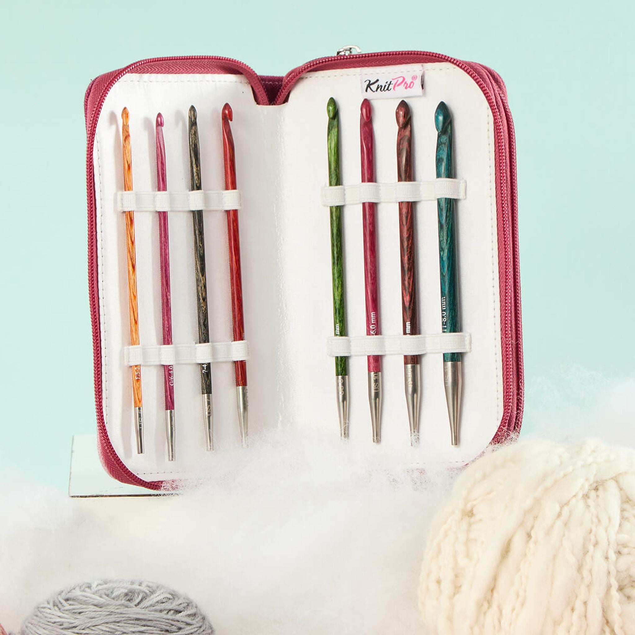 ニットプロ（KnitPro） チュニジアンかぎ針セット 15cm 8サイズ 木製