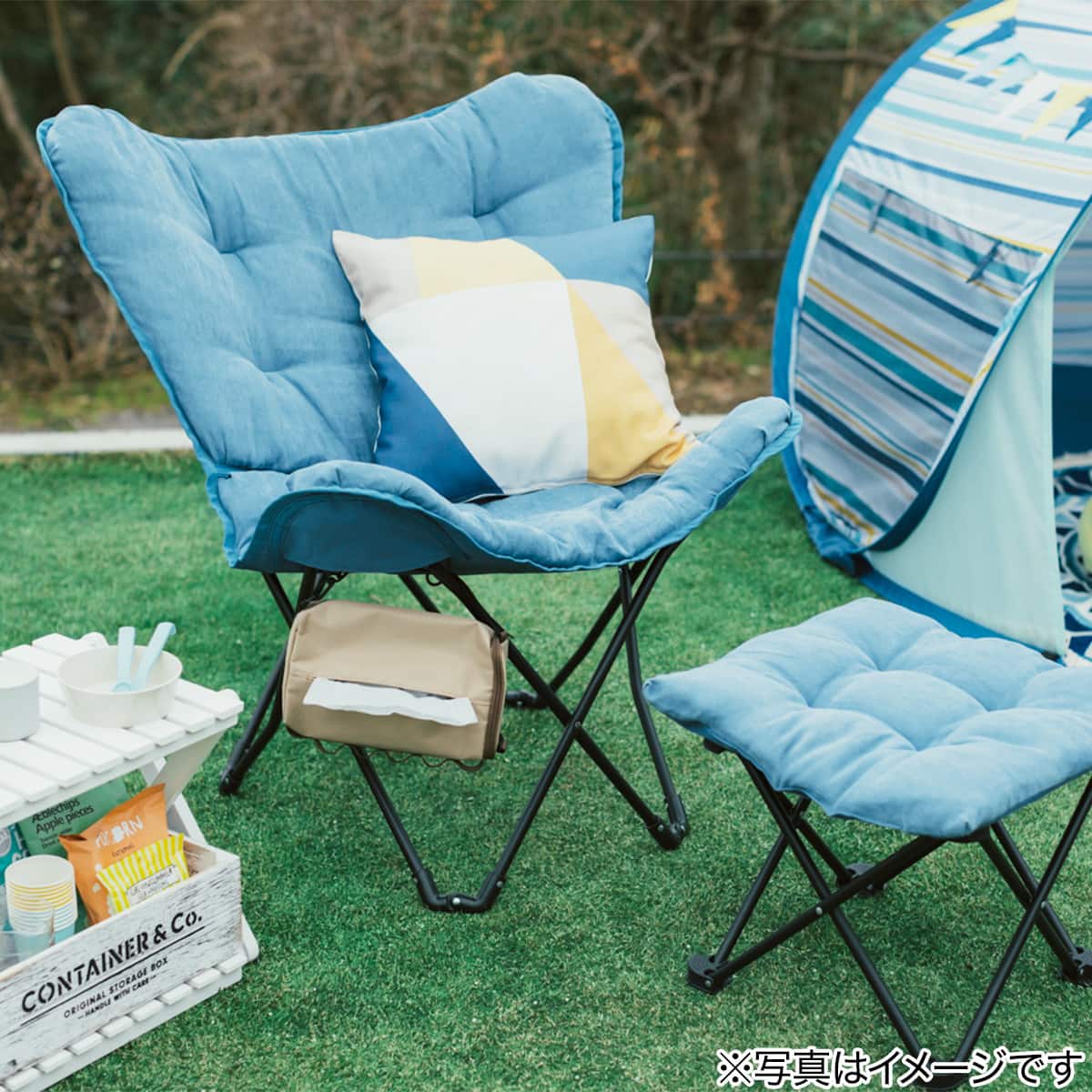 洗える＆はっ水 バタフライチェア(ブルー S01SS) | ニトリネット【公式