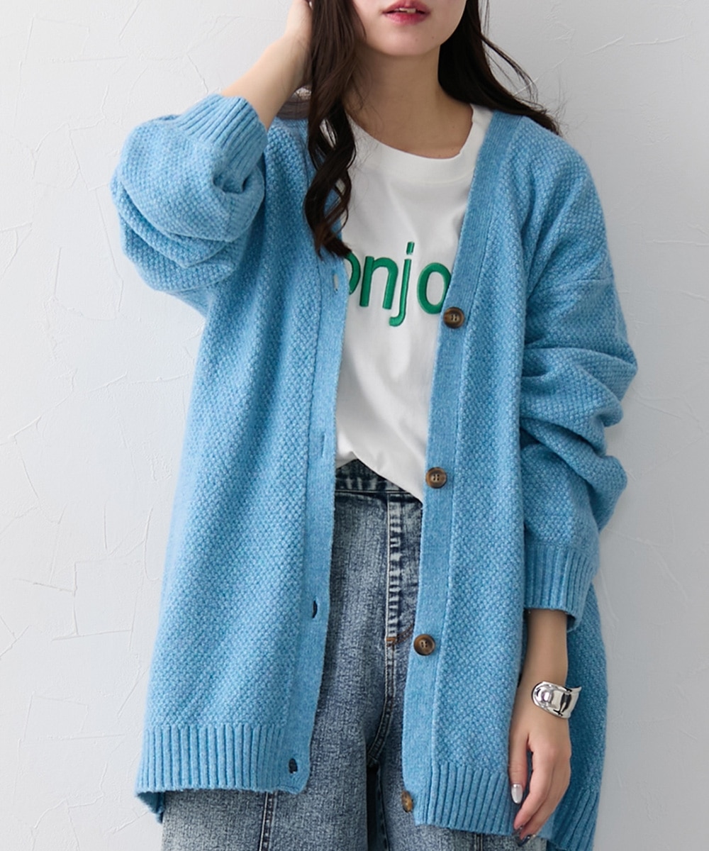 大きいサイズ＞ ゆるシルエットカノコ編カーディガン 通販【ニッセン】