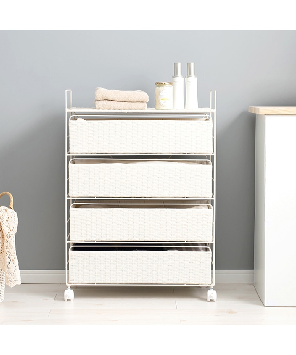 水回りでも安心して使えるラタン調チェスト 通販【ニッセン】