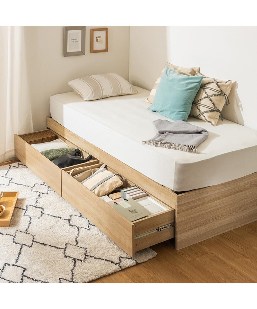 深型引き出し付き収納ベッド 通販【ニッセン】