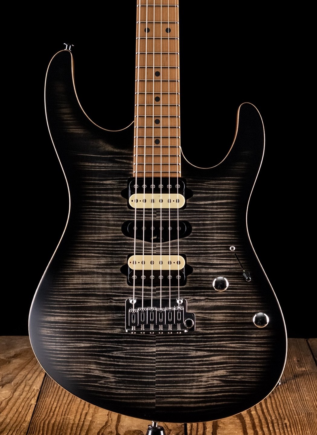 Suhr Modern Satin Flame - Trans Charcoal Burst