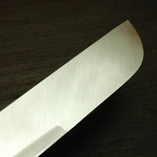 鎌薄刃包丁 白鋼 6寸 鞘なし 【包丁の＠堺英】