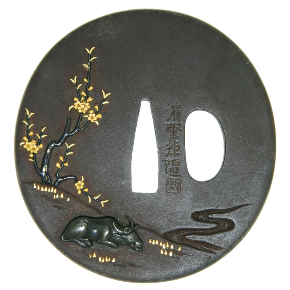 鍔 浜野矩随 花牛図鍔(TU-160115)｜刀・日本刀の販売なら日本刀専門店