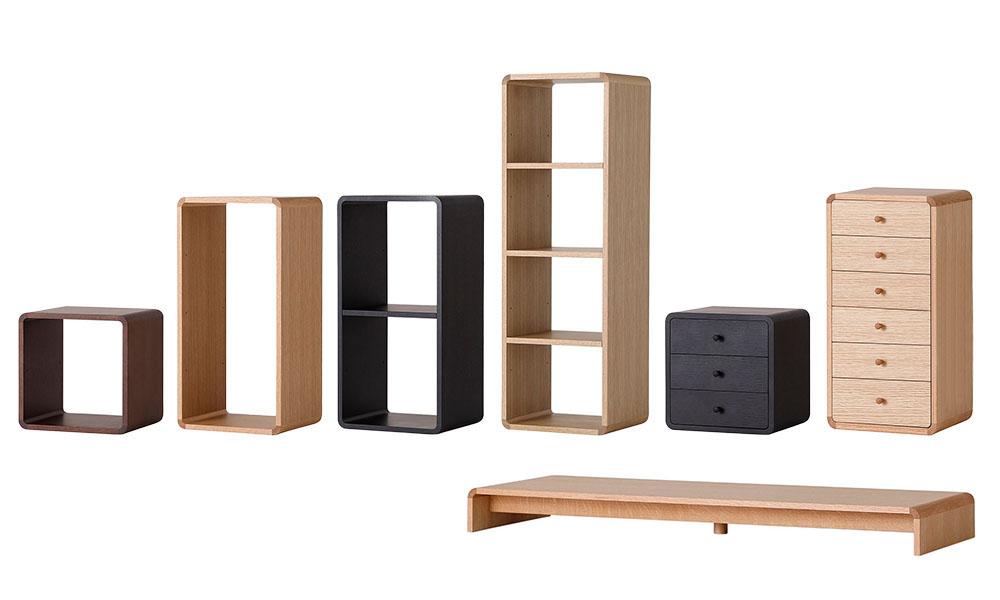 センプレ別注色】ブリックブロック棚板 / ホワイトナチュラル日進木工