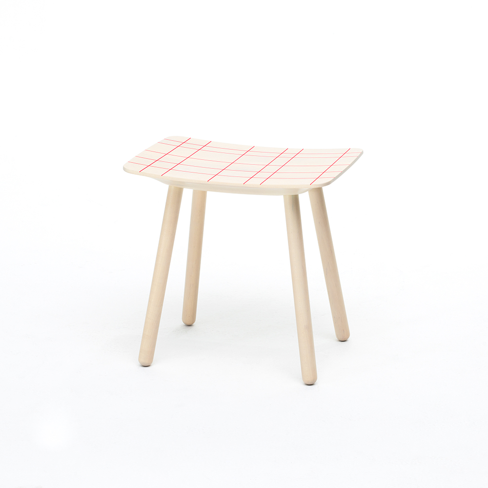 カラースツール / ピンクグリッドKarimoku New Standard（カリモク