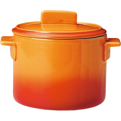 ソレイユ 蓋付カップ S φ90mm SO4812 オレンジ - 調理器具のSHOKUBI