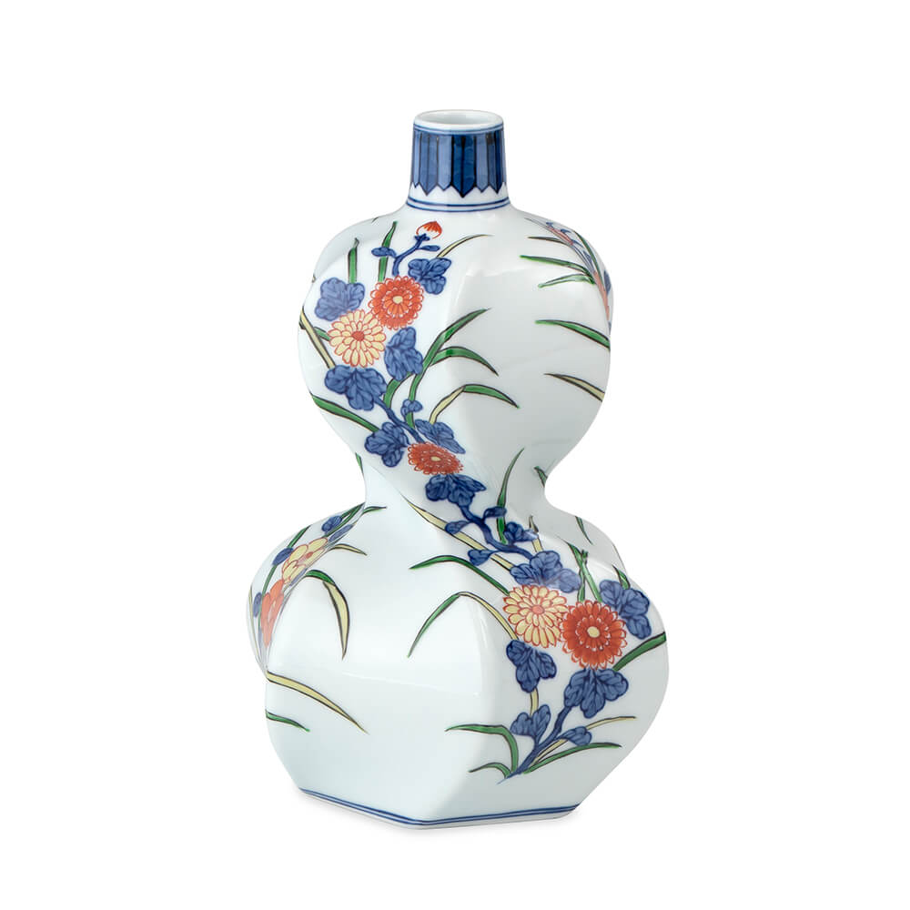 染錦花割 花瓶 ｜ 有田焼の源右衛門窯公式オンラインショップ