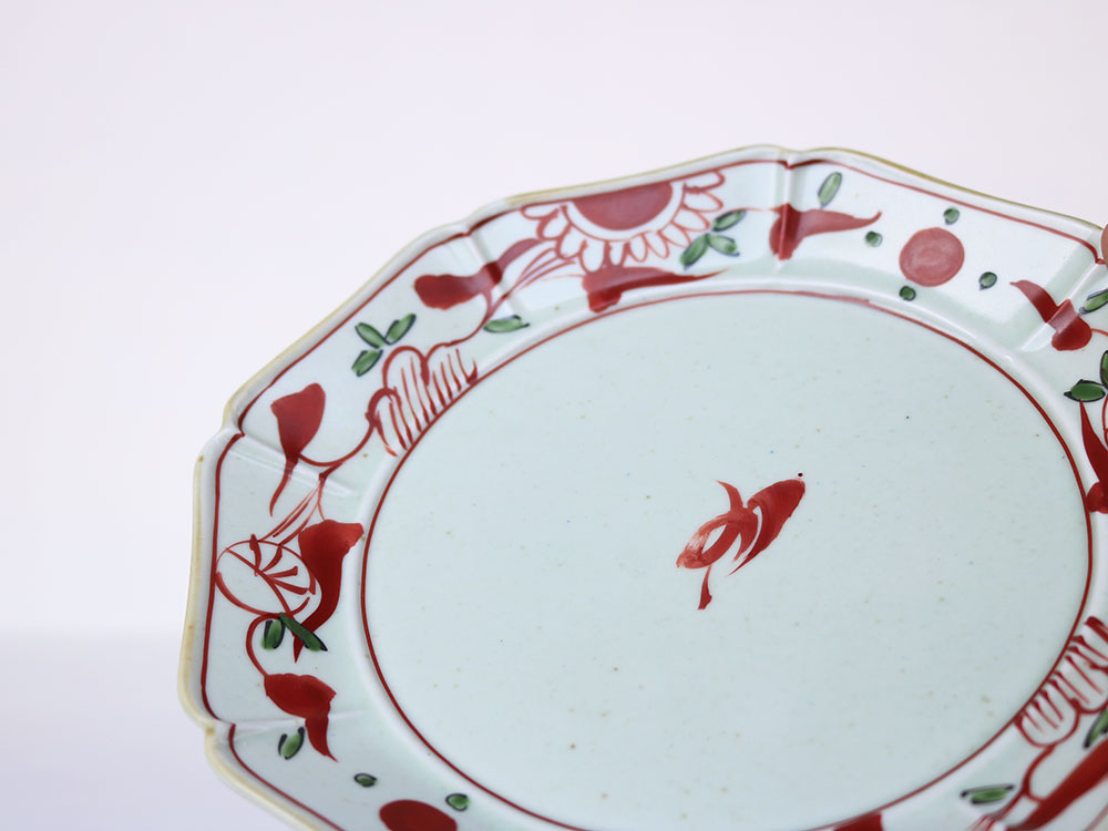 赤絵万歴 八方 7寸皿 波佐見焼 | 産直！有田焼 波佐見焼 のオンライン