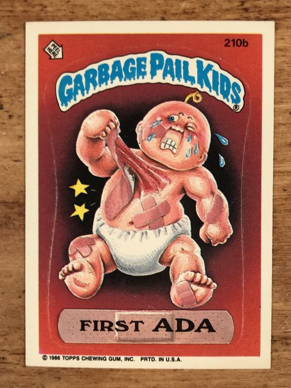 Topps Garbage Pail Kids “First Ada” Sticker Card 210b ガーベッジ