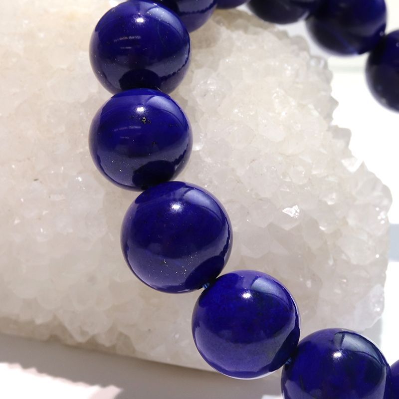 ブレス 最高品質老砿ラピスラズリ＜アフガニスタン産＞ 丸 約12mm 邪気