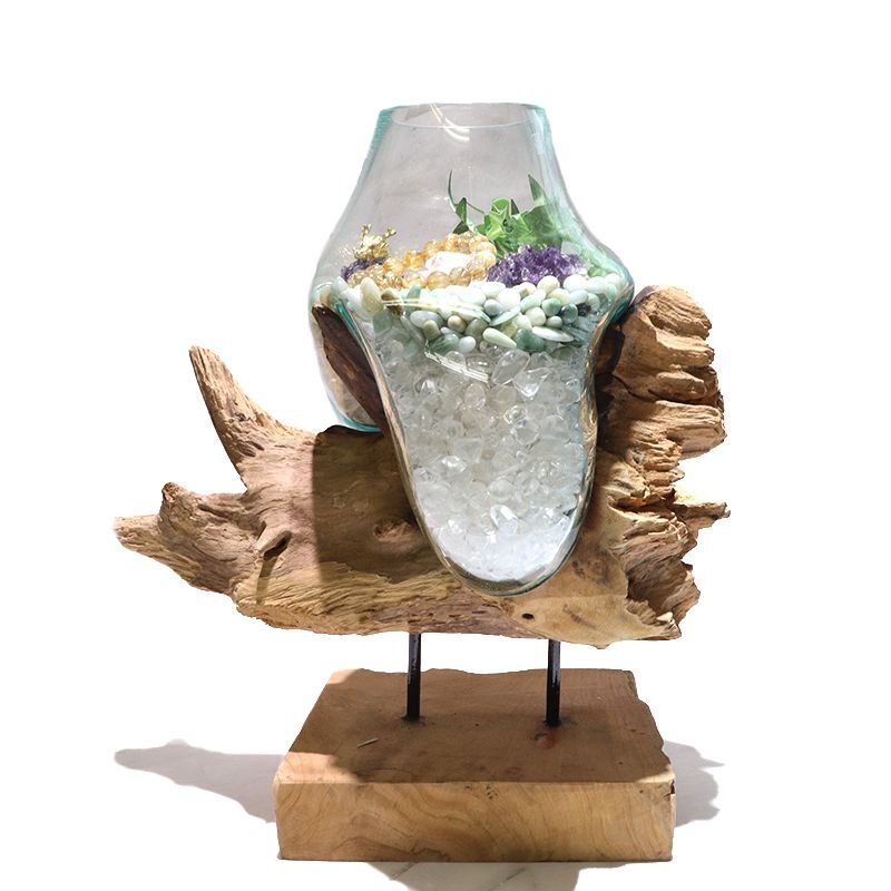 置物 流木ガラス 本体のみ インテリア 風水 ディスプレイ ランダム発送