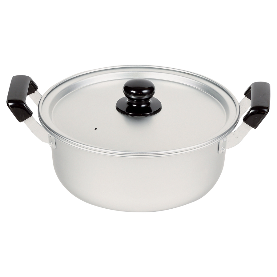 プチシルバーアルミ両手鍋20cm HB-4836