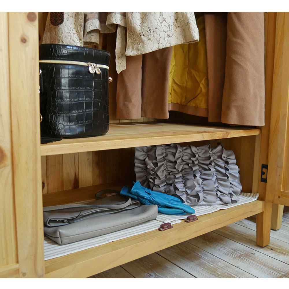 カントリーワードローブ｜服吊り｜木製取手｜NA色