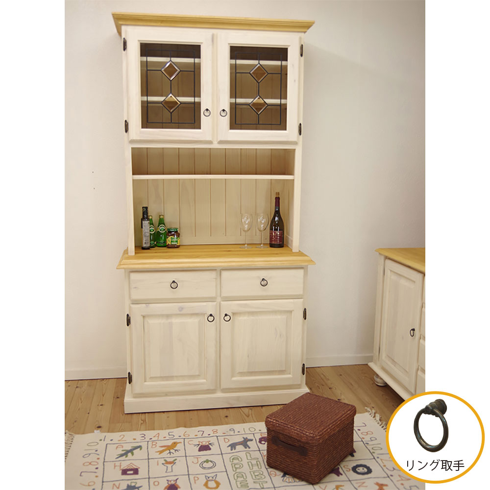 無垢パインの食器棚・キッチンボード