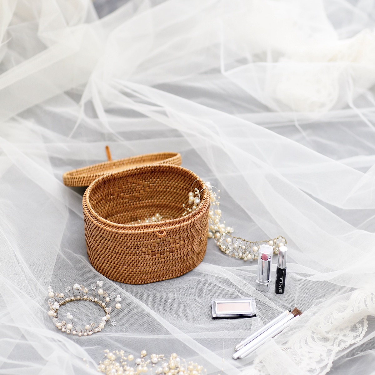 楕円蓋付き小物入 (BOX470) Rosily(ロージリー) バリ島 アタかご雑貨