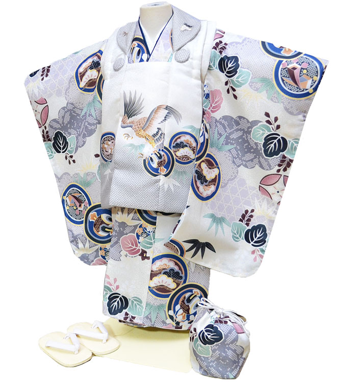 楽天市場】七五三 753 着物 3歳 男の子 被布セット 花うさぎ ブランド