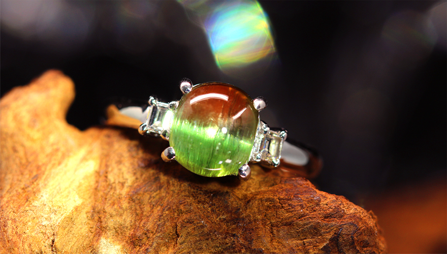 第359回抽選販売＞バイカラートルマリンキャッツアイ 約3ct