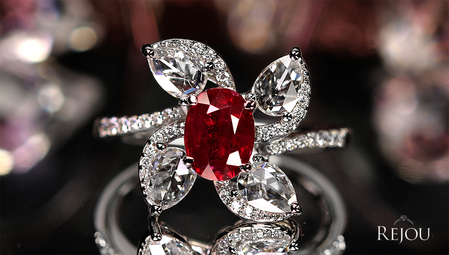 ミャンマー産(ビルマ産)非加熱ピジョンブラッドルビー 1.36ct ローズ