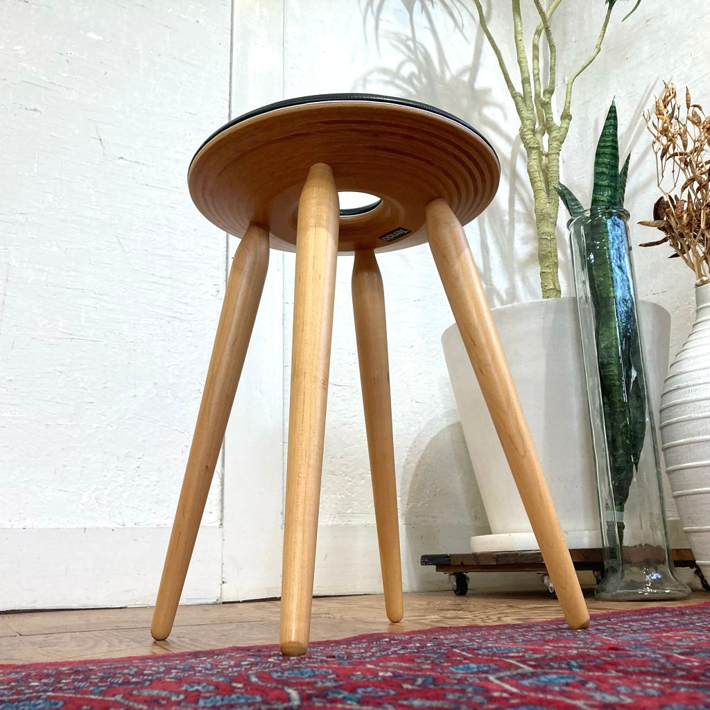 天童木工 / Tendoリングスツール 加藤徳吉 メープル無垢材 ブラック