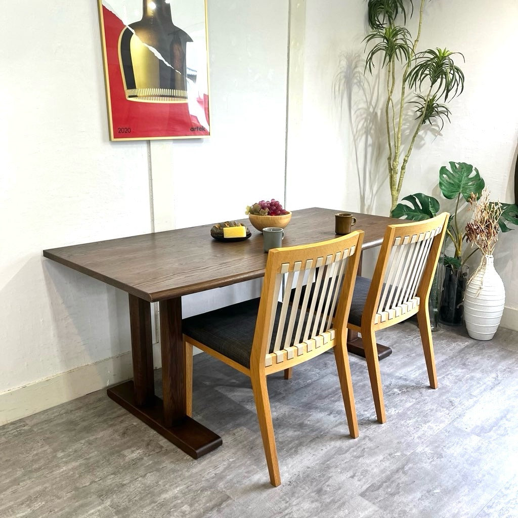 ナガノインテリア ダイニングテーブル オーク無垢材 国産 中古 福岡
