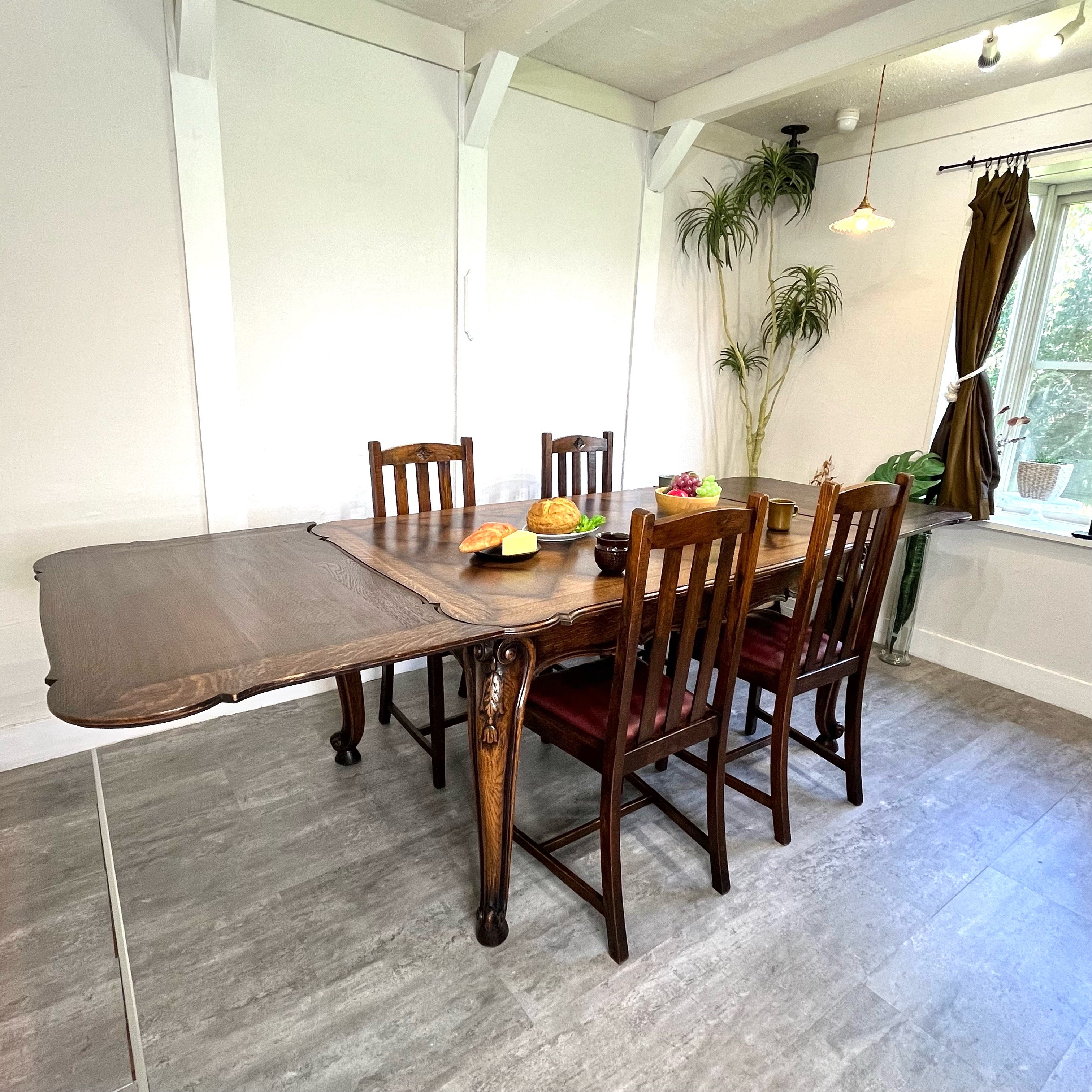 ドローリーフテーブル ダイニングテーブル 伸長式 フランス