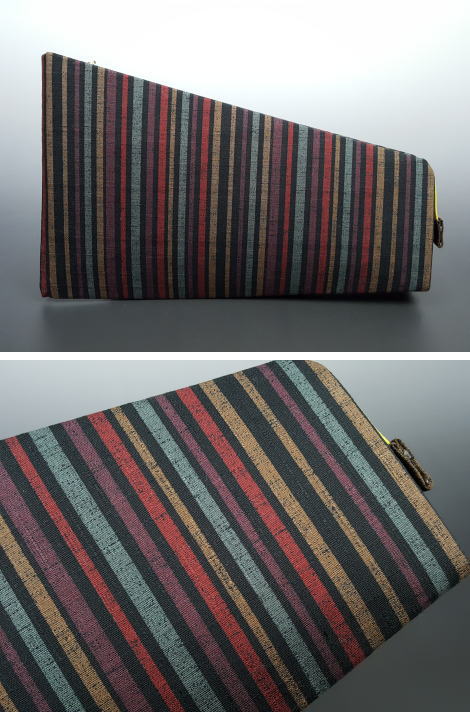 三味線 撥 バチ 天然材細工 縞模袋付 和楽器 旧家蔵出美品 三味線 撥