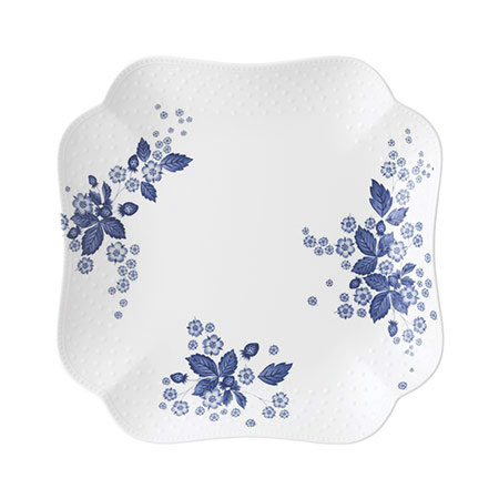 ストロベリー ブルーム インディゴ スクエアプレート 27cm|WEDGWOOD