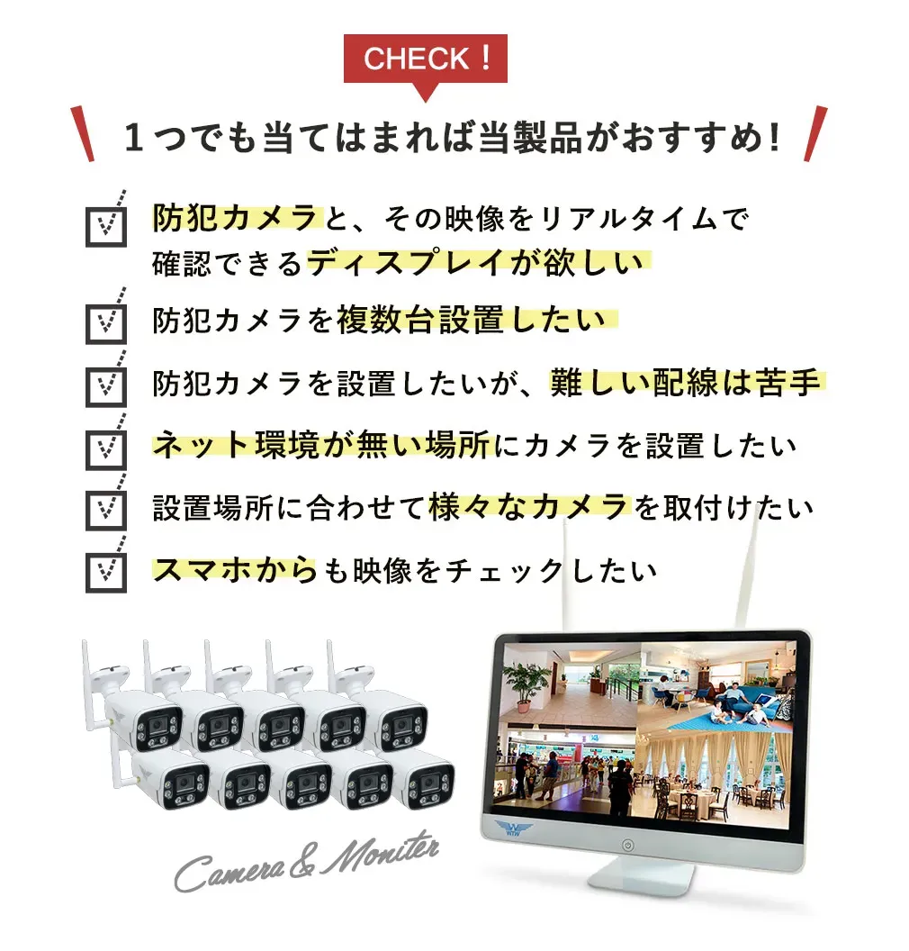 EAGLEシリーズ 防犯カメラ 無線 業務用 Wi-Fi 長距離監視 WTW