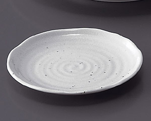 白粉引(黒斑点) 15cm皿（メタ）(丸平皿・プレート Sサイズ)|食器通販の