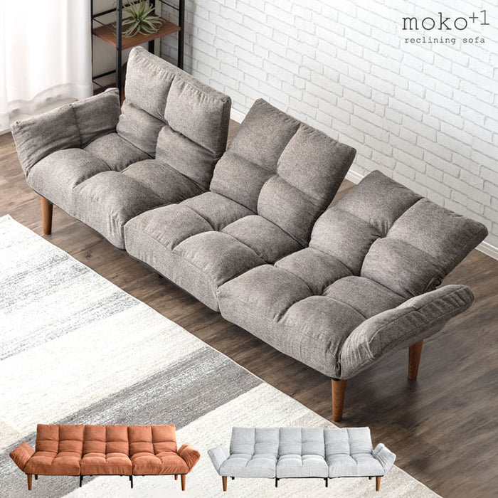 左右独立リクライニング ソファ 三人掛け ポケットコイル 北欧 肘掛