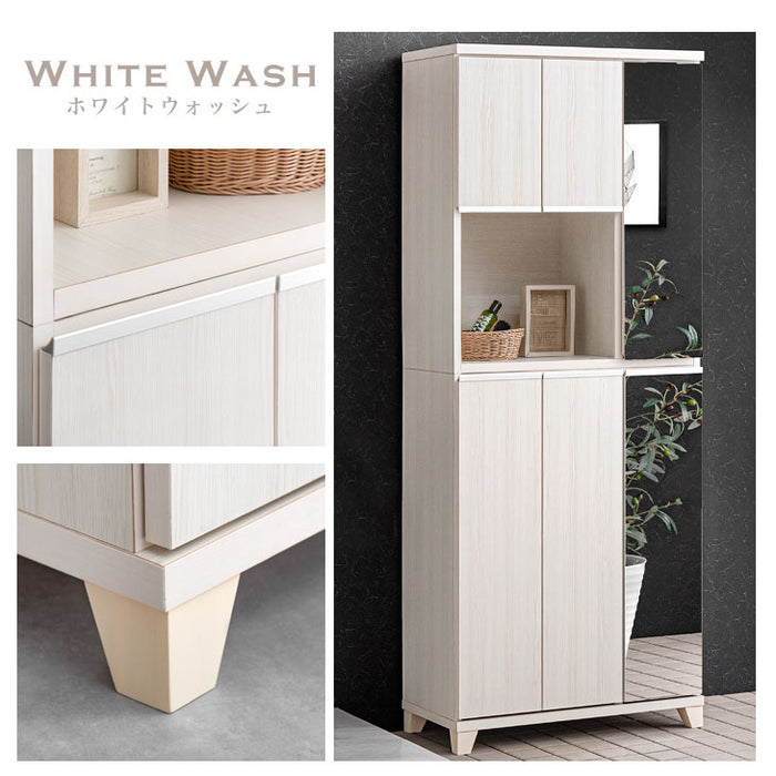 幅74cm シューズボックス ミラー付き 国産 ハイタイプ 消臭・脱臭機能