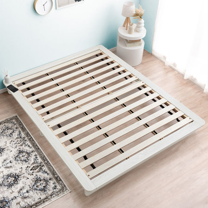 シングル] お掃除ロボット対応 ステージベッド 木目調 すのこ ベッド下