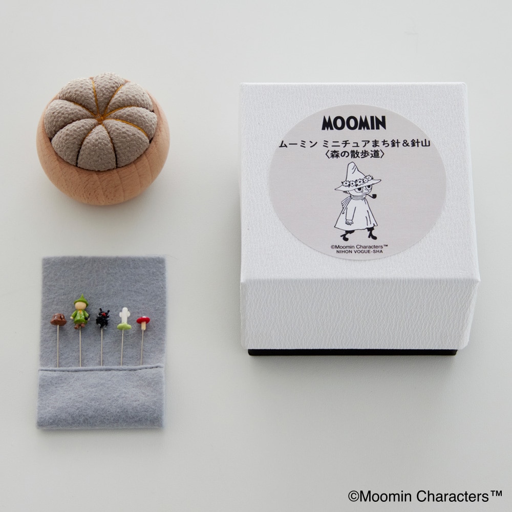 ムーミン ミニチュアまち針＆針山〈森の散歩道〉: 材料・用具