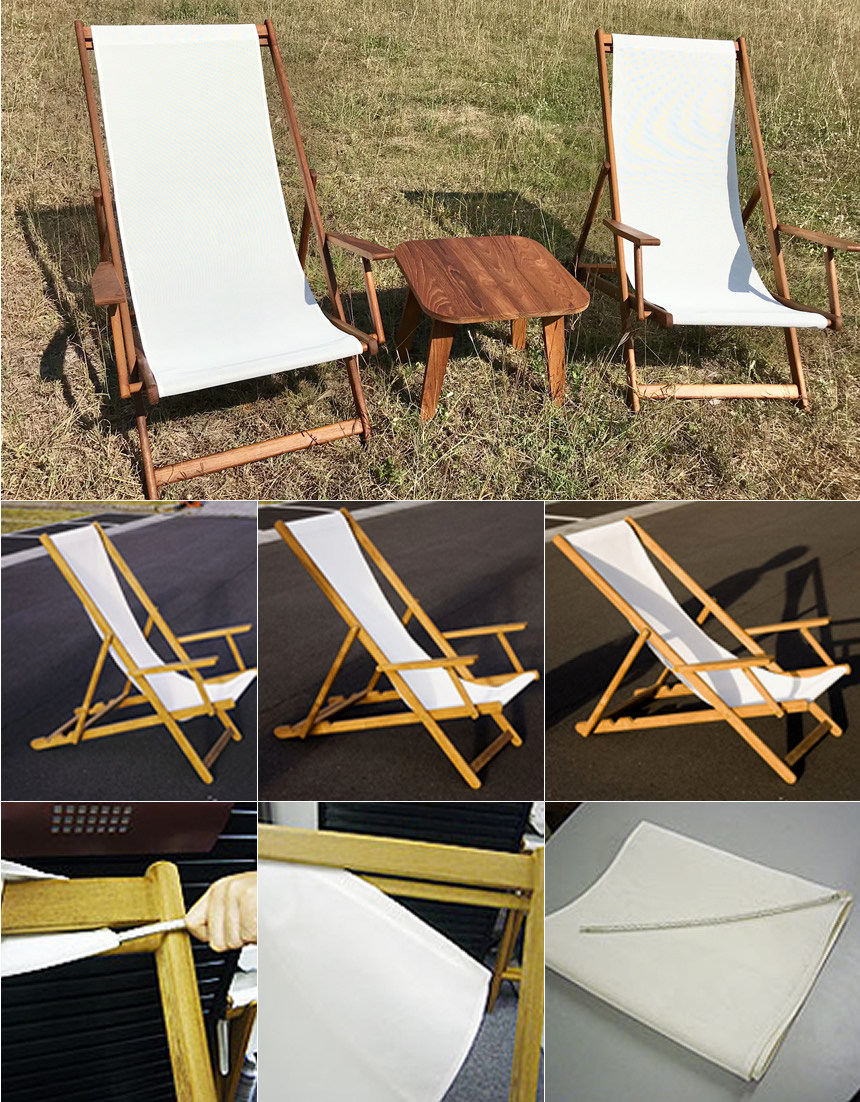 リビエラ ビーチ フランス製高級生地デッキチェアー （RIV-BEACH