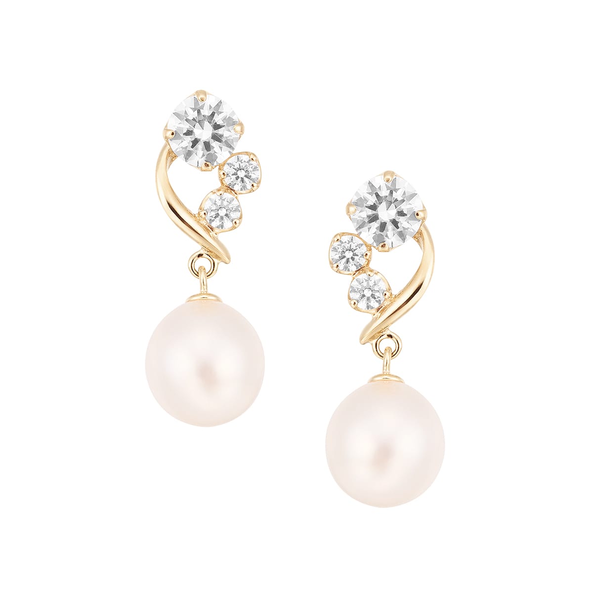 K10イエローゴールド淡水パールピアス(RPE813-002)|TSUTSUMI