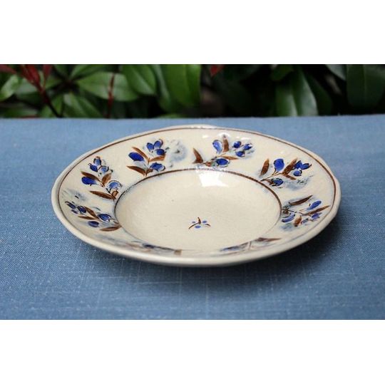 岐阜県土岐市の日比野正明さんの安南青エスニック5寸リム鉢 うつわ家