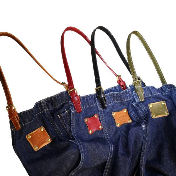 4カラー/岡山ジャパンブルーデニム＆栃木オイルレザー/ワークエプロン