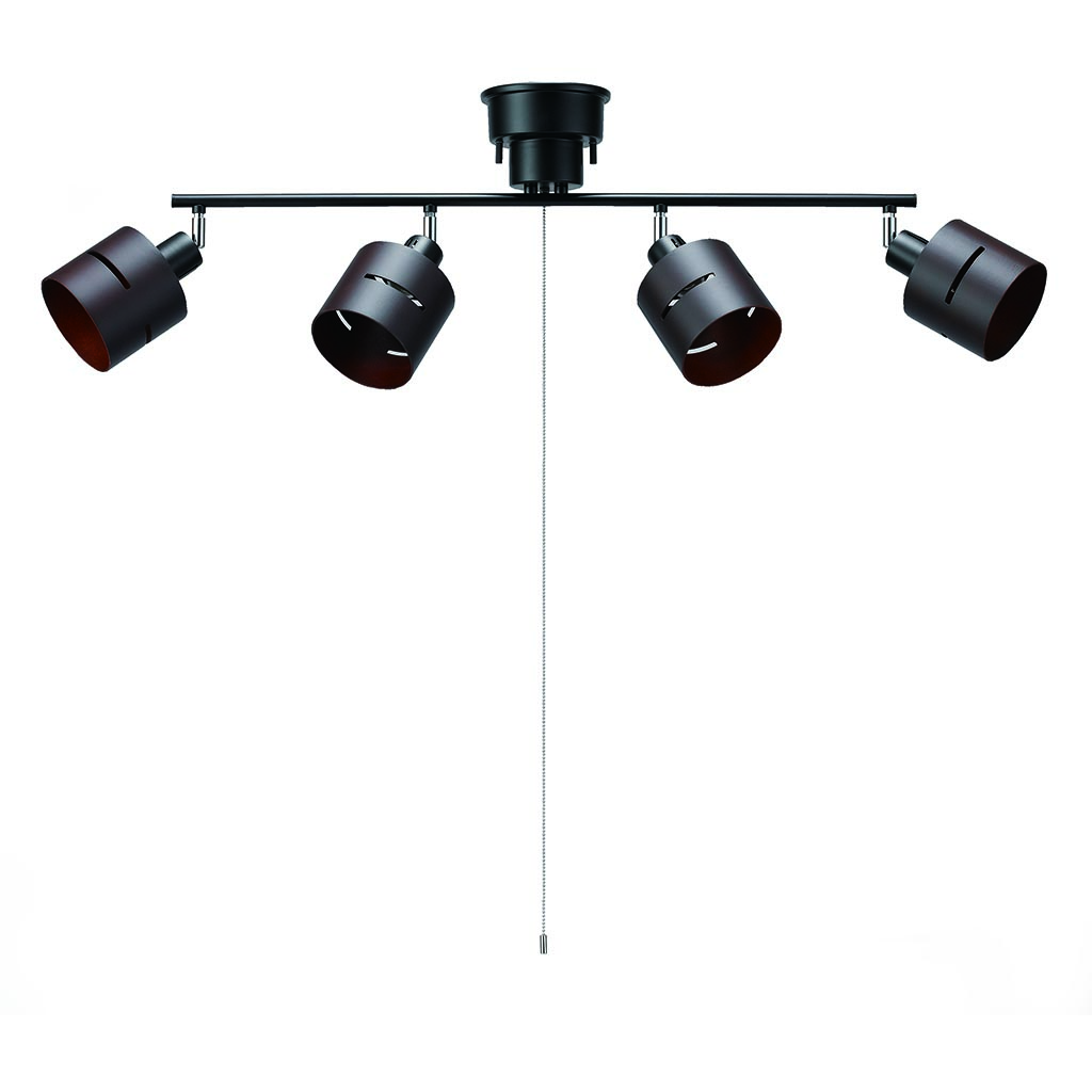 4灯ウッドセードシーリング ダークウッド｜YAZAWA CORPORATION