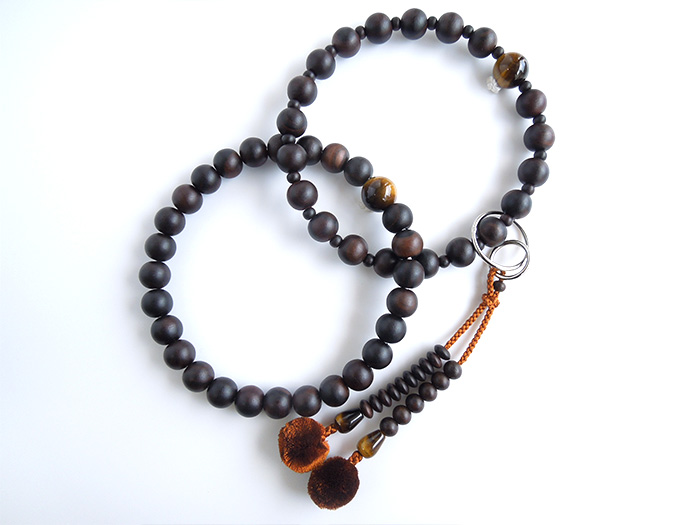 縞黒檀素挽三万浄土虎目石仕立 お数珠の安田念珠店へ｜総本山御用達