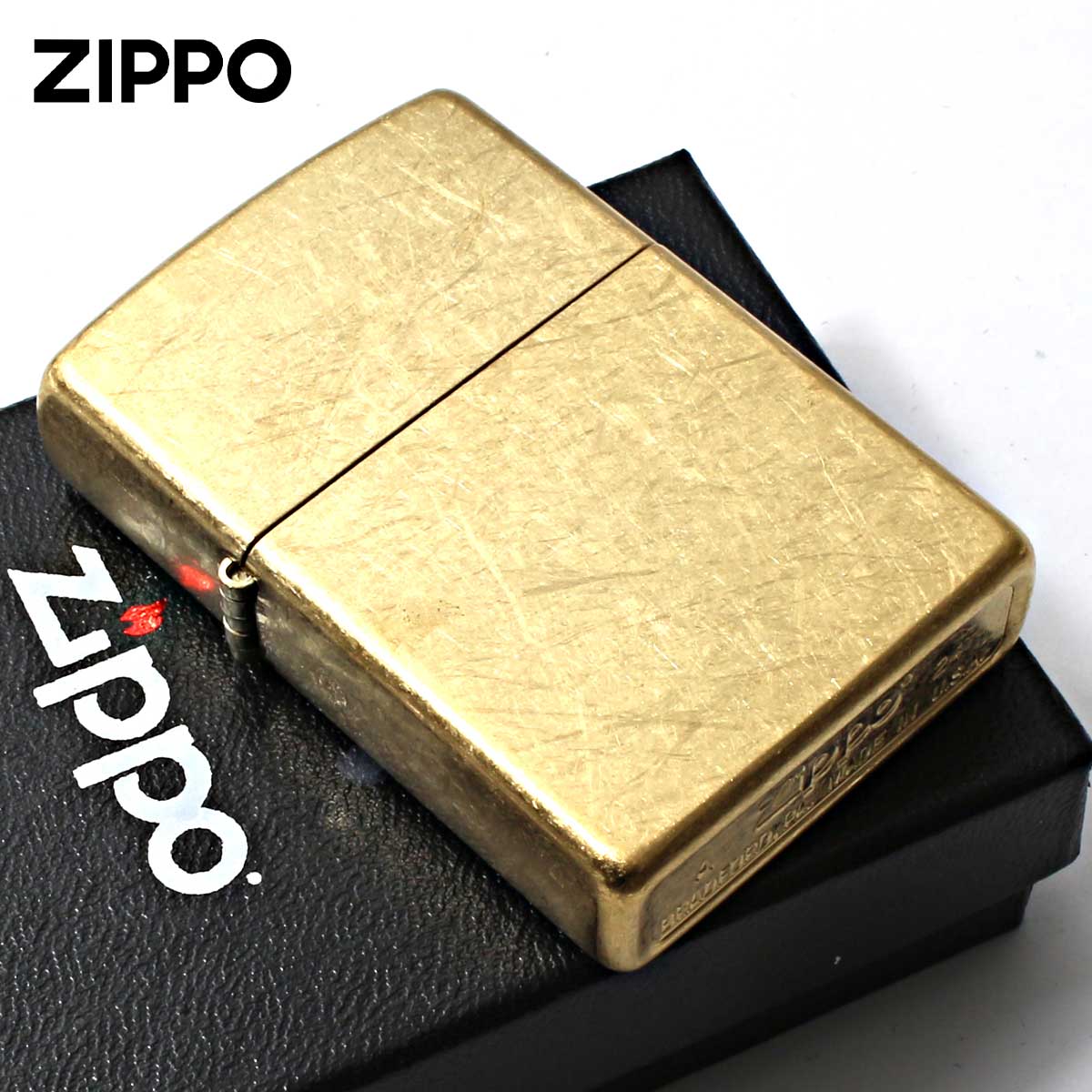 Zippo ジッポー 無地 ストリートクローム 真鍮 ブラス 207B Tumbled